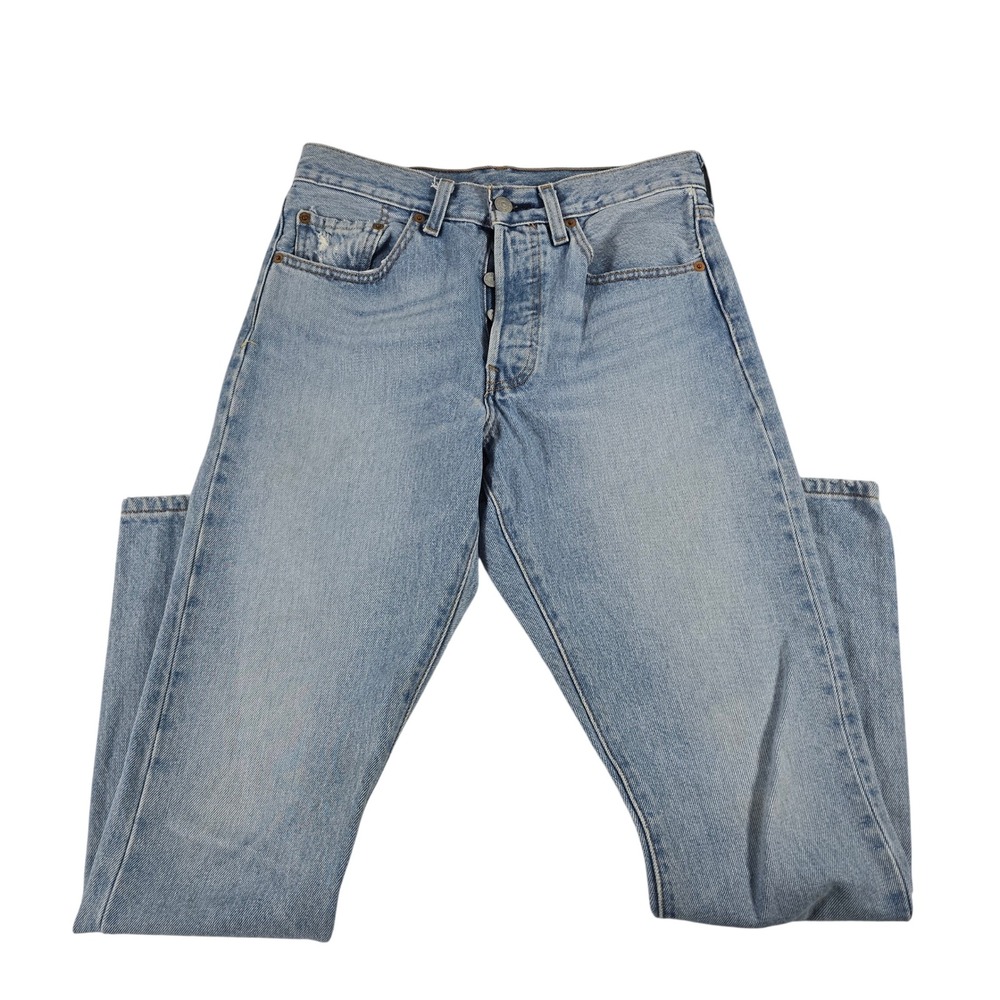 Levis Premium 501 Skinny Jeans Light Wash Blue W26‎ L28 Button Fly High Rise